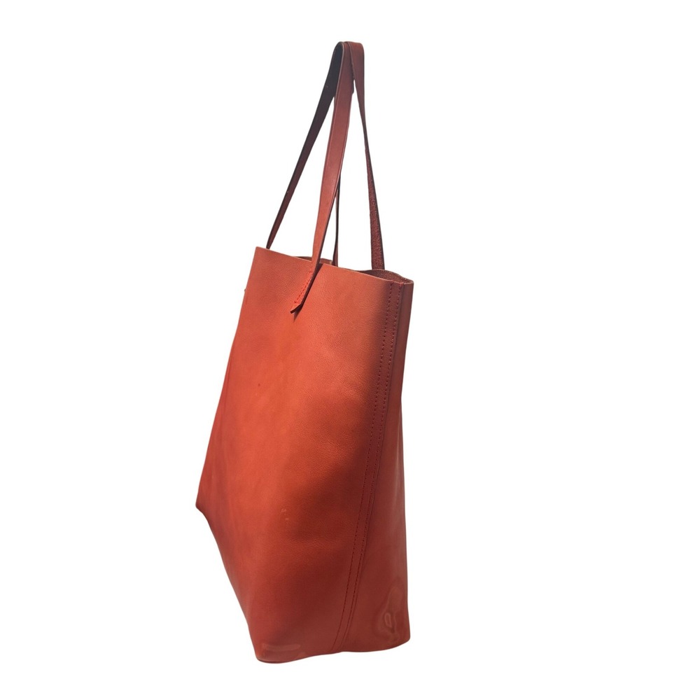 Madewell Transport Tote Women Large Orange Leather Good Minimalist Shoulder Bag - Picture 2 of 15